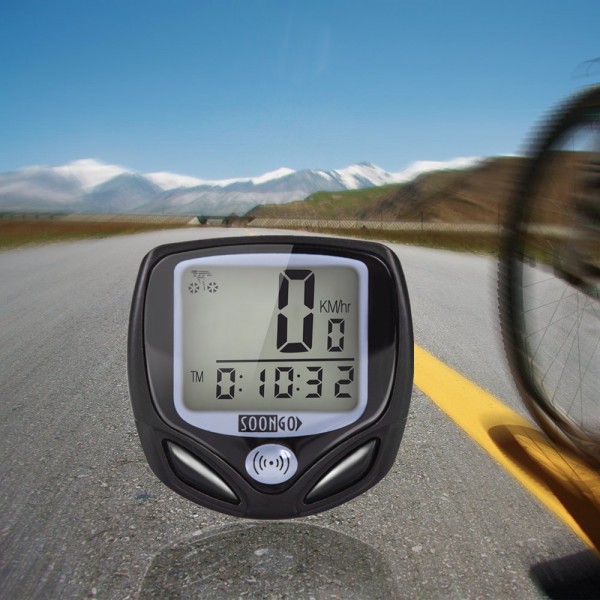 SOON GO Bike Speedometer, Bicycle Speedometer Wireless Bike Computer Waterproof Bike Odometer Speedometer Accurate Speed Tracking & Multi-Function
