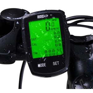 Bicycle Speedometer Wireless Bike Computer Cadence IPX6 Waterproof Bike Odometer Speedometer Multi-Functions with Backlight, Temperature, Bicycle A/B, Stop Watch, Calorie Counter