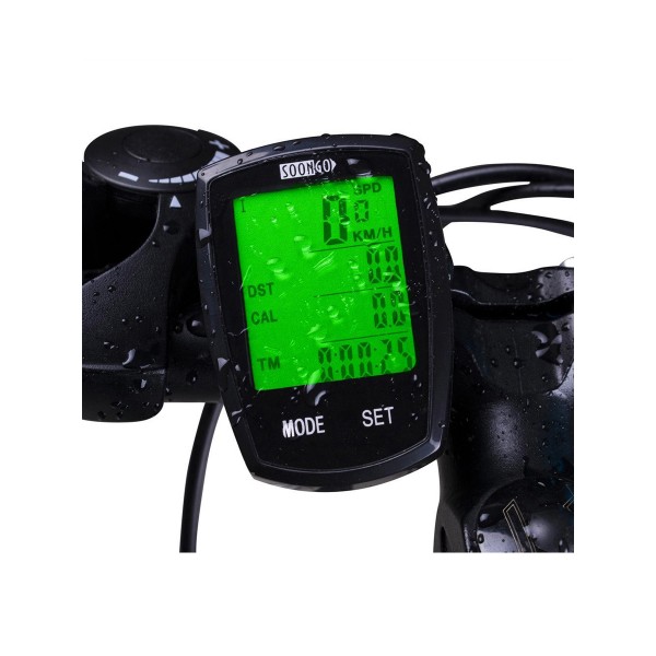 Bicycle Speedometer Wireless Bike Computer Cadence IPX6 Waterproof Bike Odometer Speedometer Multi-Functions with Backlight, Temperature, Bicycle A/B, Stop Watch, Calorie Counter